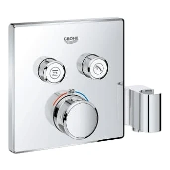 Afbeelding van Grohe Grohtherm Smartcontrol afdekset vierkant voor thermostaatmet houder Chroom