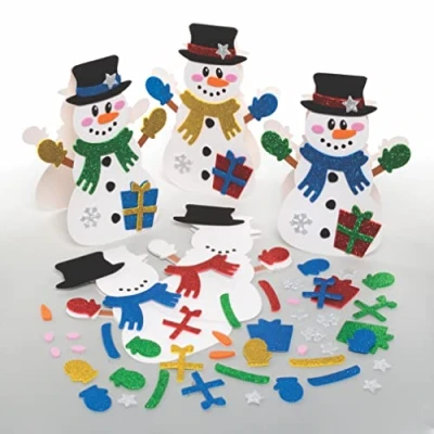 Afbeelding van Baker Ross FC123 Sneeuwpop Kaartensets Set van 6, Kaartenmaak Kit voor Kinderen, Maak Je Eigen Kerstkaarten, Ideaal Feestelijk Kunst en Knutsel Project