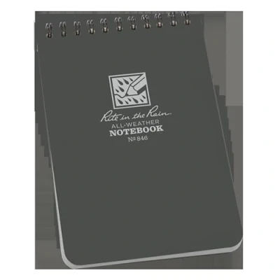 Afbeelding van Rite in the Rain All Weather Top Spiral Notebook, 4&quot; x 6&quot;, grijze hoes, universeel patroon (nr. 846)