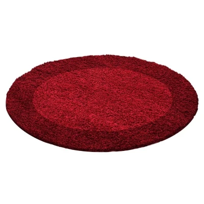 Afbeelding van Rond Hoogpolig vloerkleed Edge Rood Ø 120cm Adana Carpets