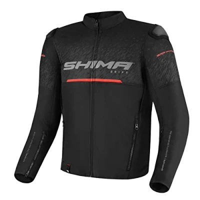 Afbeelding van SHIMA DRIFT Motorjas voor heren Lichtgewicht ademend zomer mesh city bikerjack met CE rug schouder elleboog pantser pads breedte aanpassing (zwart, S), Zwart, S