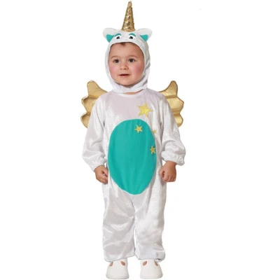 Afbeelding van Atosa Verkleed set voor peuters eenhoorn/unicorn wit 2 delig carnaval verkleedkleding 24 36 mnd