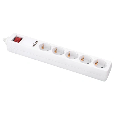 Afbeelding van Energenie kabel STROOMUITBREIDING 1,5M 5OUTL. SPG5 U2 5 02 GEMBIRD (1.50 m), USB
