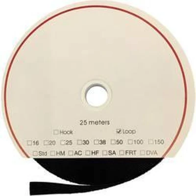 Afbeelding van FASTECH® T0201699990325 Klittenband Om vast te plakken Hotmelt Lusdeel (l x b) 25000 mm 16 Zwart 25 m