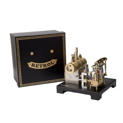 Afbeelding van ToyGhillied Volledig metalen modulaire stoommachine, motorbouwpakket, 84 delig, DIY Retro Engine model Kit, Beam Steam met horizontale ketel en centrifugaal flyball regelaar
