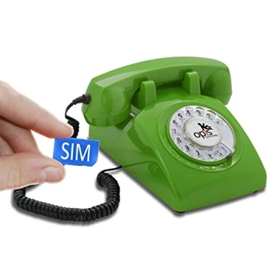 Afbeelding van OPIS 60s MOBILE: retro mobiele telefoon/draaischijf telefoon/retro stijl telefoon/makkelijk te gebruiken telefoon (groen)