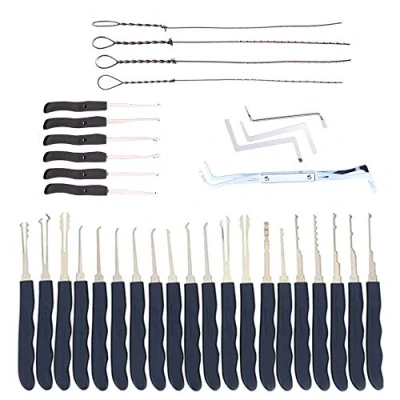 Afbeelding van Loboo Idea 34 delige haakslotenset, oefenslot picking set met plastic zak, haaknaaldenset, moersleutel, zak voor lockpicken