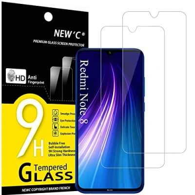 Afbeelding van NEW&#039;C 2 Stuks, Screen Protector voor Xiaomi Redmi Note 8, Mi 9 Lite, Gehard Glass Schermbeschermer Film 0.33 mm ultra transparant, resistent