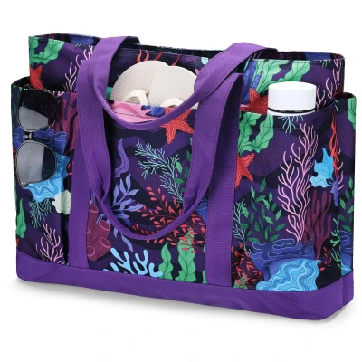 Afbeelding van Ibenzoa® Extra Grote Waterdichte Strandtas voor Familie met Veel Opbergruimte en Ritssluiting
