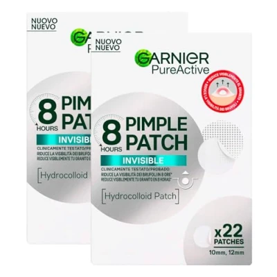 Afbeelding van Garnier Pure Active Pimple patch 8 uur vermindert de zichtbaarheid van puistjes, absorbeert overtollig talg, ultradun en onzichtbaar op huid, in twee maten voor alle 44 patches