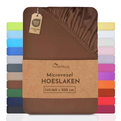 Afbeelding van NatureMark Microvezel SPANNBETTLAKEN voor een speciale prijs! vele maten en kleuren Merkartikelen (140x200 160x200 cm, chocoladebruin)