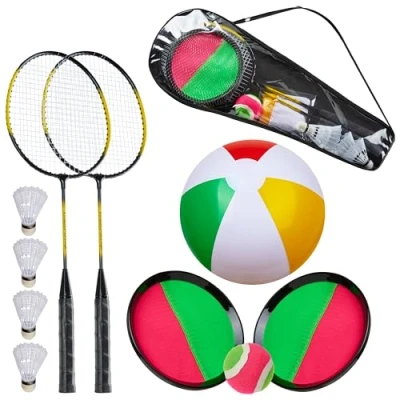 Afbeelding van KreativeKraft 3 in 1 strandsportset complete badmintonset, volleybal, kras rackets