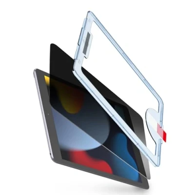 Afbeelding van BERSEM Privacy Screen Protector voor iPad 9e/8e/7e generatie (10,2 inch, 2021/2020/2019) anti spy, automatische uitlijning EZ Kit, gehard glas film, hoesvriendelijk, krasbestendig