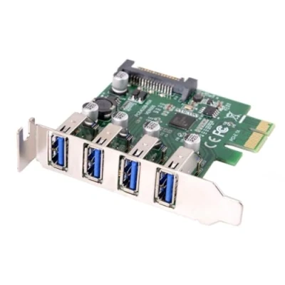 Afbeelding van ChenYang 4 poorts PCI E 1X naar USB 3.0 HUB Express uitbreidingskaartadapter met 80/120 mm sleufbeugel