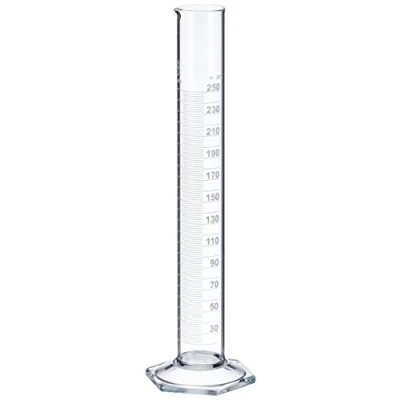 Afbeelding van NeoLab E 1267 maatcilinder, hoog patroon, zeskantige voet, klasse B borosilicaatglas, 250 ml