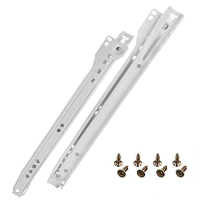 Afbeelding van HELPMATE Rolgeleiding 300 mm 1 paar 2 delige set rails ladegeleiders railsysteem lade gedeeltelijk uittrekbaar wit incl. bevestigingsmateriaal