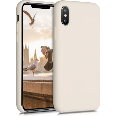Afbeelding van kwmobile telefoonhoesje geschikt voor Apple iPhone XS Hoesje met siliconen coating Smartphone case in zoet glazuur