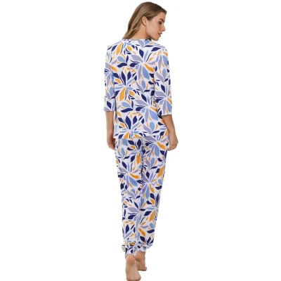 Afbeelding van Duurzame pyjama passievrucht kleuren Blauw Maat 50
