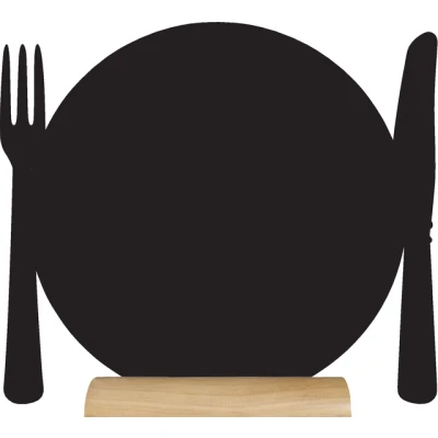Afbeelding van Tafelkrijtbord Securit, Bord met Bestek, hout, incl. 1 krijtstift dun wit