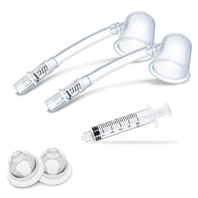 Afbeelding van XSEXO tepelzuiger voor correctie van de tepels met zuignappen platte en omgekeerde tepels, transportzak (2 sets).
