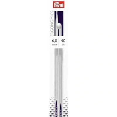 Afbeelding van Prym Ergonomics (40 cm, 6,00 mm) Breinaald met Knop 1 Stuk