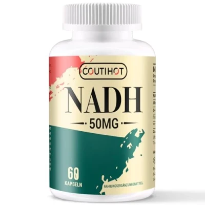 Afbeelding van NADH 50mg, Capsules Plus 200mg CoQ10, Antioxidant vorm van Vitamine B3, Energie, Vermoeidheid en NAD+ Ondersteuning (1 Pack)