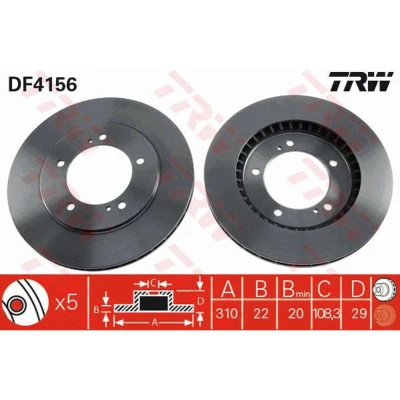 Afbeelding van Trw Remschijf DF4156