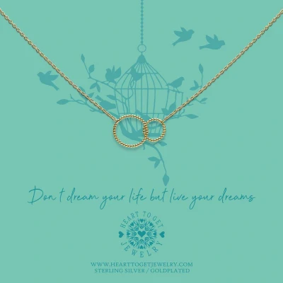 Afbeelding van Heart to Get ketting dubbele karma ringen nopjes N505DDK20G