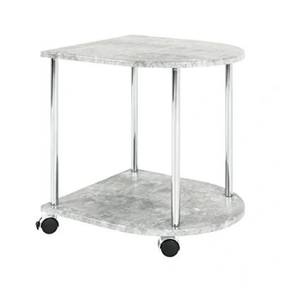 Afbeelding van HAKU Möbel Bijzettafel op wielen, MDF, chroombetonlook, B 42 x D 40 H 45 cm