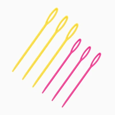 Afbeelding van 6 stuks plastic naainaalden, kleurrijke weef en naainaald, oognaainaalden voor kinderen, leernaalden, naainaalden naai handwerk doe het zelf