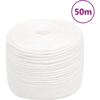 Afbeelding van vidaXL Boottouw 8 mm 50 m polypropyleen volwit