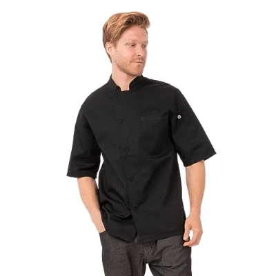 Afbeelding van Chef Works Valais Koksjas voor heren, koksjas, verpakking van 1 stuks, zwart/zwart, L