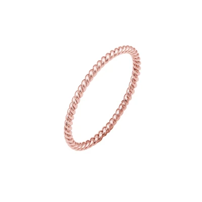 Afbeelding van Elli PREMIUM Dames Ring Twisted Gedreht Basic Minimal Look 750 Roségold