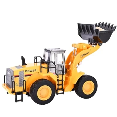 Afbeelding van Top Race Graafmachine tractor van gegoten metaal, bouwvrachtwagen, graafmachine, speelgoedtractor op schaal 1:40, voor kinderen en volwassenen vanaf 3, 4, 5, 6, 7, 8, 9 jaar