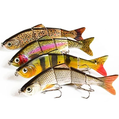 Afbeelding van elbfang® Wobbler Swimbait Jerkbait Kunstaas, set van 4 stuks, 35 g, 15 cm, snoekbaars aas