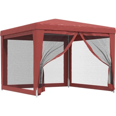 Afbeelding van VidaXL Partytent met 4 mesh zijwanden 3x3 m HDPE rood