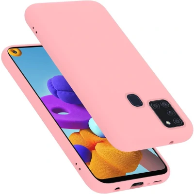 Afbeelding van Cadorabo Hoesje geschikt voor Samsung Galaxy A21s in LIQUID ROZE Beschermhoes gemaakt van flexibel TPU silicone Case Cover