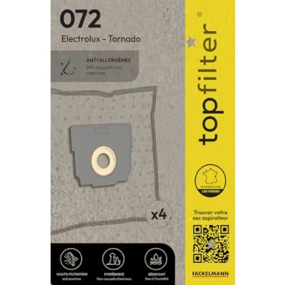 Afbeelding van Set van 4 Tornado TopFilter Premium stofzuigerzakken