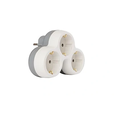 Afbeelding van Zenitech adapter, 3 stopcontacten, met aarde, 16 A, wit