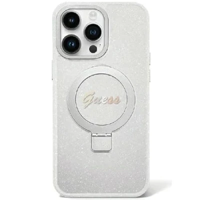 Afbeelding van Guess Ring Glitter Back Case (MagSafe Compatible) Geschikt voor Apple iPhone 15 Plus (6.7&quot;) Transparant