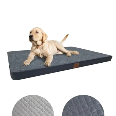 Afbeelding van Odolplusz Orthopedisch hondenbed voor grote honden, hondenkussen middelgrote en hondenmatras met wasbare overtrek, grafiet, 100 x 70 7 cm