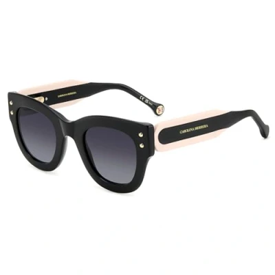 Afbeelding van Carolina Herrera Donna HER 0222/S 3H2/9O Occhiali da sole Bio acetato Nero Grigio Squadrata Sfumato