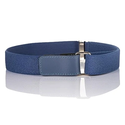 Afbeelding van Olata Elastische Gespvrije Kinderriem met Klittenband Sluiting (5 12 Jaar). Blauw