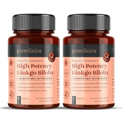 Afbeelding van Hoge Potentie Ginkgo Biloba 30.000 mg x 180 Tabletten (2 Flessen van 90) Voorraad 6 Maanden 5 Keer Sterker dan Concurrentieproducten