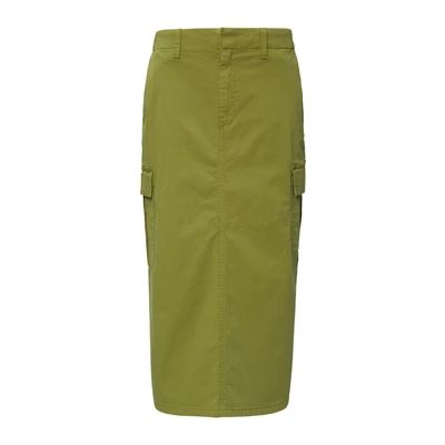 Afbeelding van s.Oliver MIDI Gehschlitz Kokerrok, Dames, Maat: 32, Guacamole