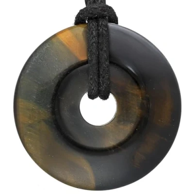 Afbeelding van Lebensquelle Plus valkenoog Donut Ø 30 mm edelsteen hanger, halfedelsteen,