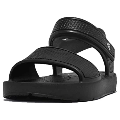 Afbeelding van Fitflop Iqushion Kids Ergonomische Back Strap Sandal voor kinderen, uniseks, Zwart, 29 EU
