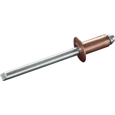 Afbeelding van GOEBEL® 1000 x Blindklinknagels (Ø L) 4 10 mm Koper / Staal verzinkt Vlakke kop STANDARD 7050140100 ISO16582 Popnagel