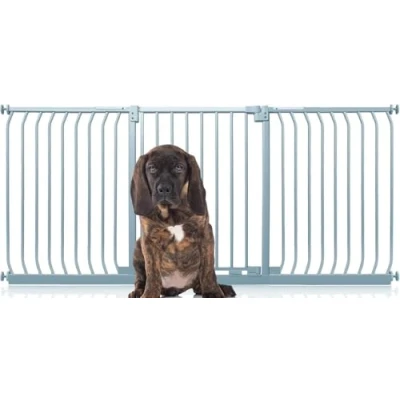 Afbeelding van Bettacare Elite Hondenhek Assortiment, 197cm 206cm (23 opties beschikbaar), Mat Grijs, Traphekje Zonder Boren Hek voor Honden en Puppy&#039;s, Huisdier Hond Barrière, Eenvoudige Installatie