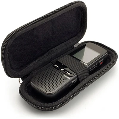 Afbeelding van iGadgitz U6584 zwarte EVA harde hoes met ritssluiting voor digitale spraakrecorder (interne afmetingen: 125 x 50 22 mm)